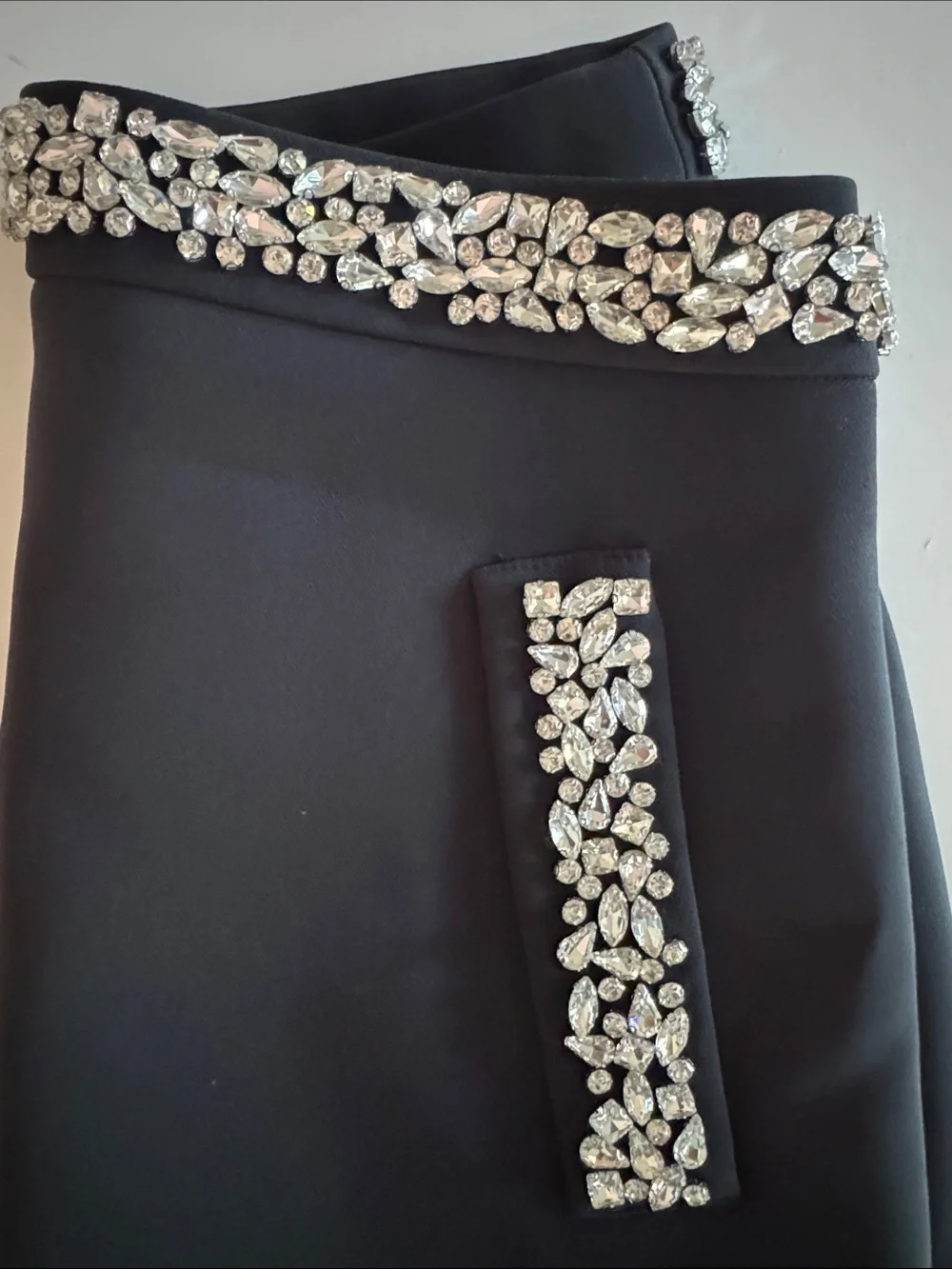H&M Edition Rhinestone-Embellished Mini Skirt Black Size 6 - Picture 9 of 14